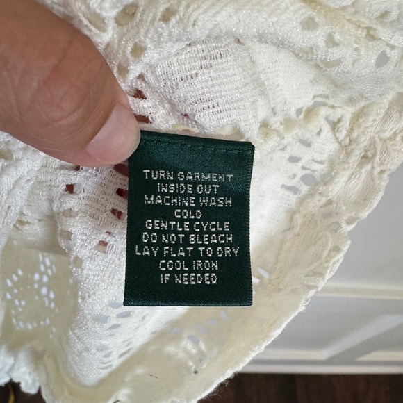Lauren Ralph Lauren Sheer Lace Top White Floral Sz S - Picture 5 of 8